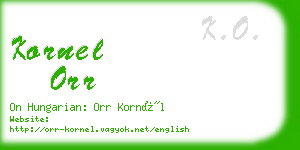 kornel orr business card